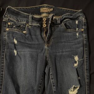 Women's Distressed Black Jeans